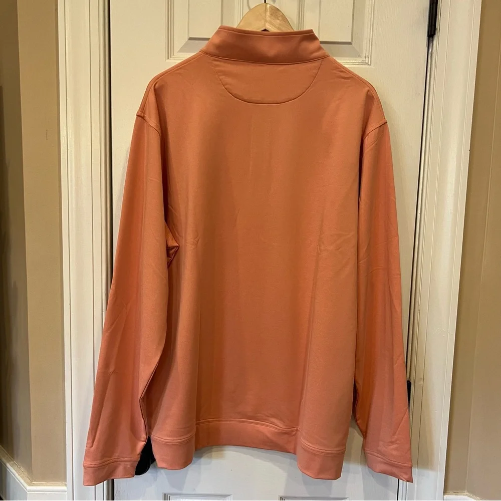 Peter Millar Perth Melange Performance Quarter Zip Men’s XXL Sea Star Orange